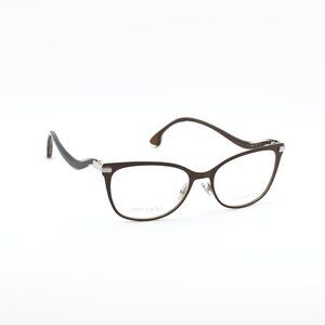 Jimmy Choo JC256 012R 00 Eyeglasses Brown/Silver 53mm Cat Eye Frame